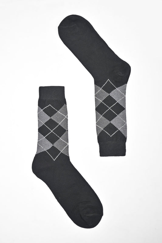 Men's Box Pattern Design Regular Dress Socks Socks RKI 
