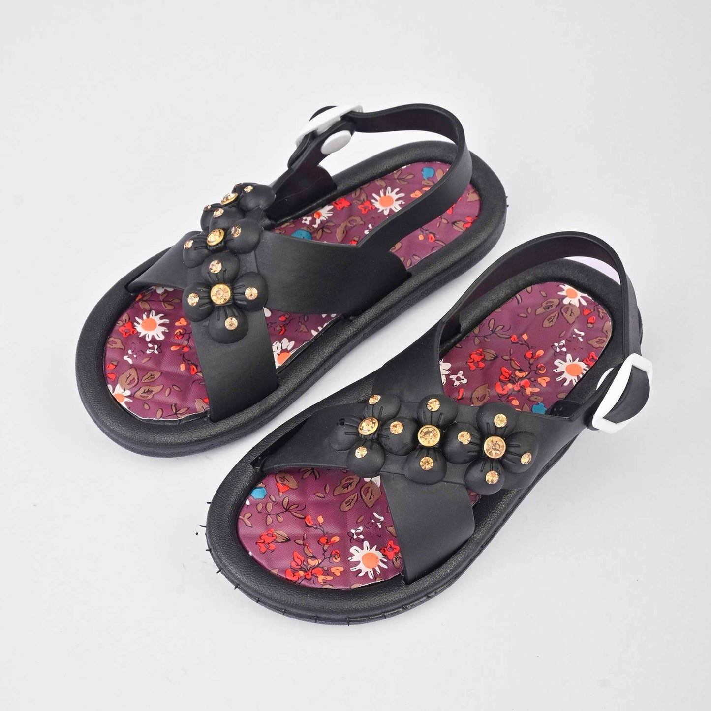 Seven Eleven Girl's Cross Over Style Comfort Sandals Girl's Shoes RAM Black EUR 20 