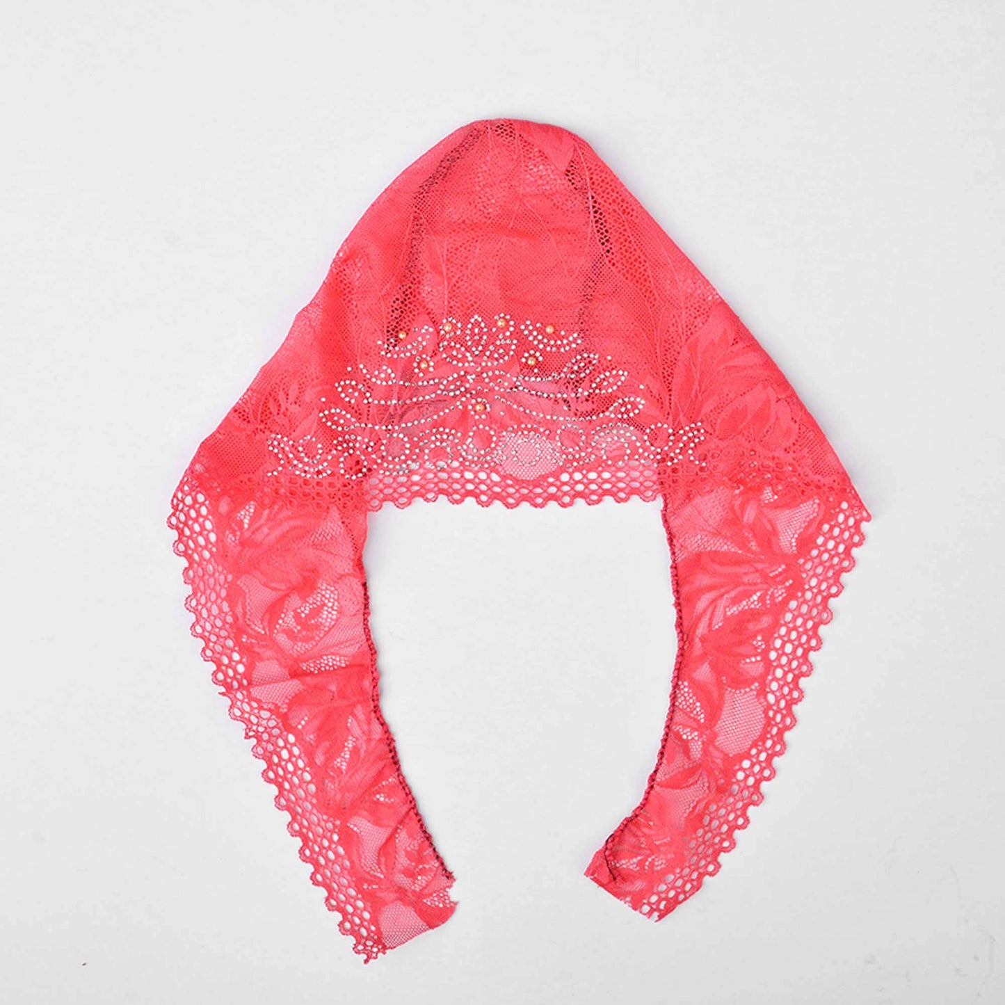 Women's Nessebar Fancy Net Design Under Scarf Hijab Cap Women's Accessories De Artistic Pink 