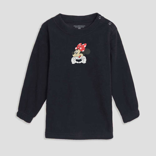 Polo Republica Kid's Mickey Embroidered Buttoned Neck Sweat Shirt Boy's Sweat Shirt ST Navy 3-4 Years 