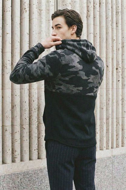 CS Men's Camo Waffle Knit Pullover Hoodie