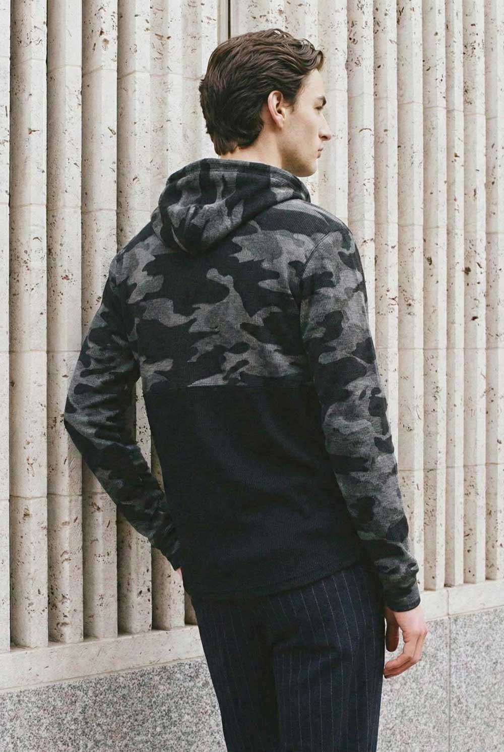 CS Men's Camo Waffle Knit Pullover Hoodie