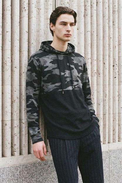 CS Men's Camo Waffle Knit Pullover Hoodie