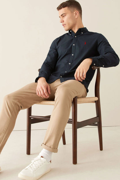 Polo Republica Men's Signature Pony Embroidered Solid Casual Shirt Men's Casual Shirt Polo Republica 