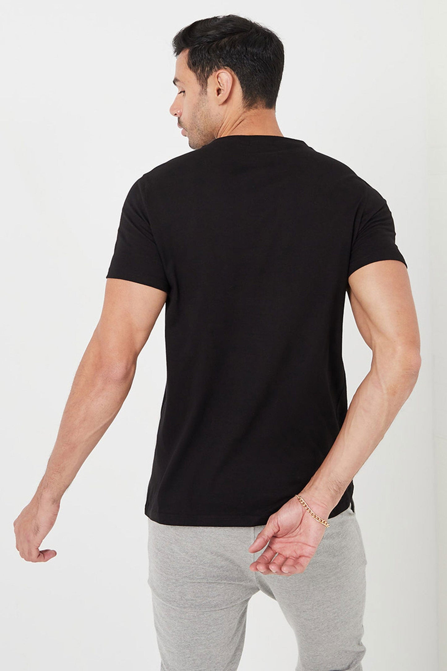 Fevlo Men's Palermo Solid Design Short Sleeve Tee Shirt