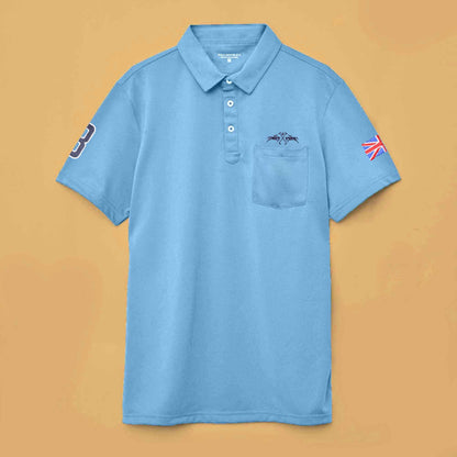 Polo Republica Men's Double Pony 8 & England Flag Embroidered Pocket Polo Shirt Men's Polo Shirt Polo Republica 