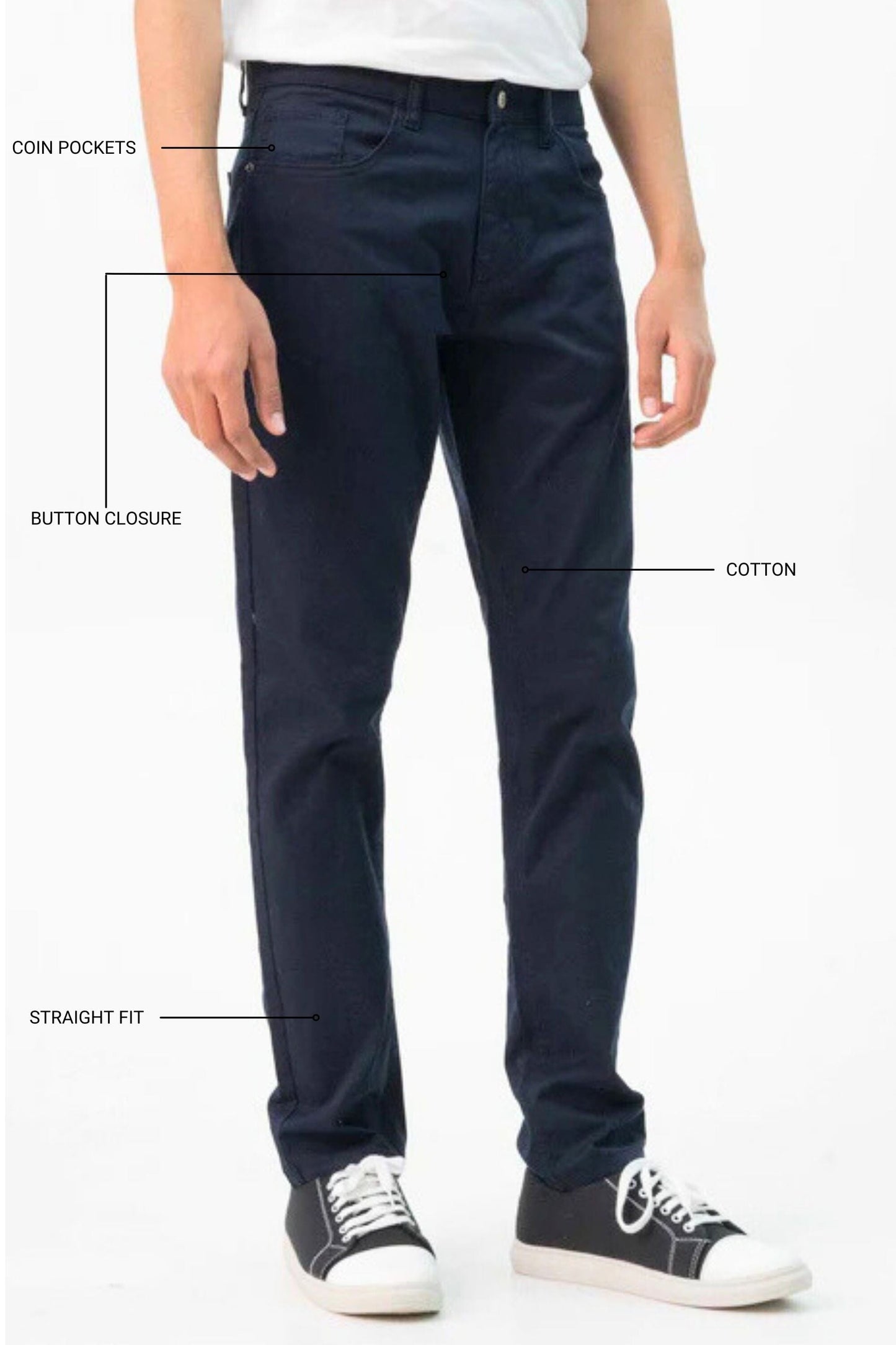 F21 Men's Straight Fit Cotton Pants