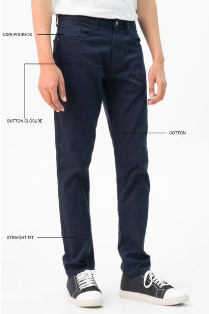 F21 Men's Straight Fit Cotton Pants