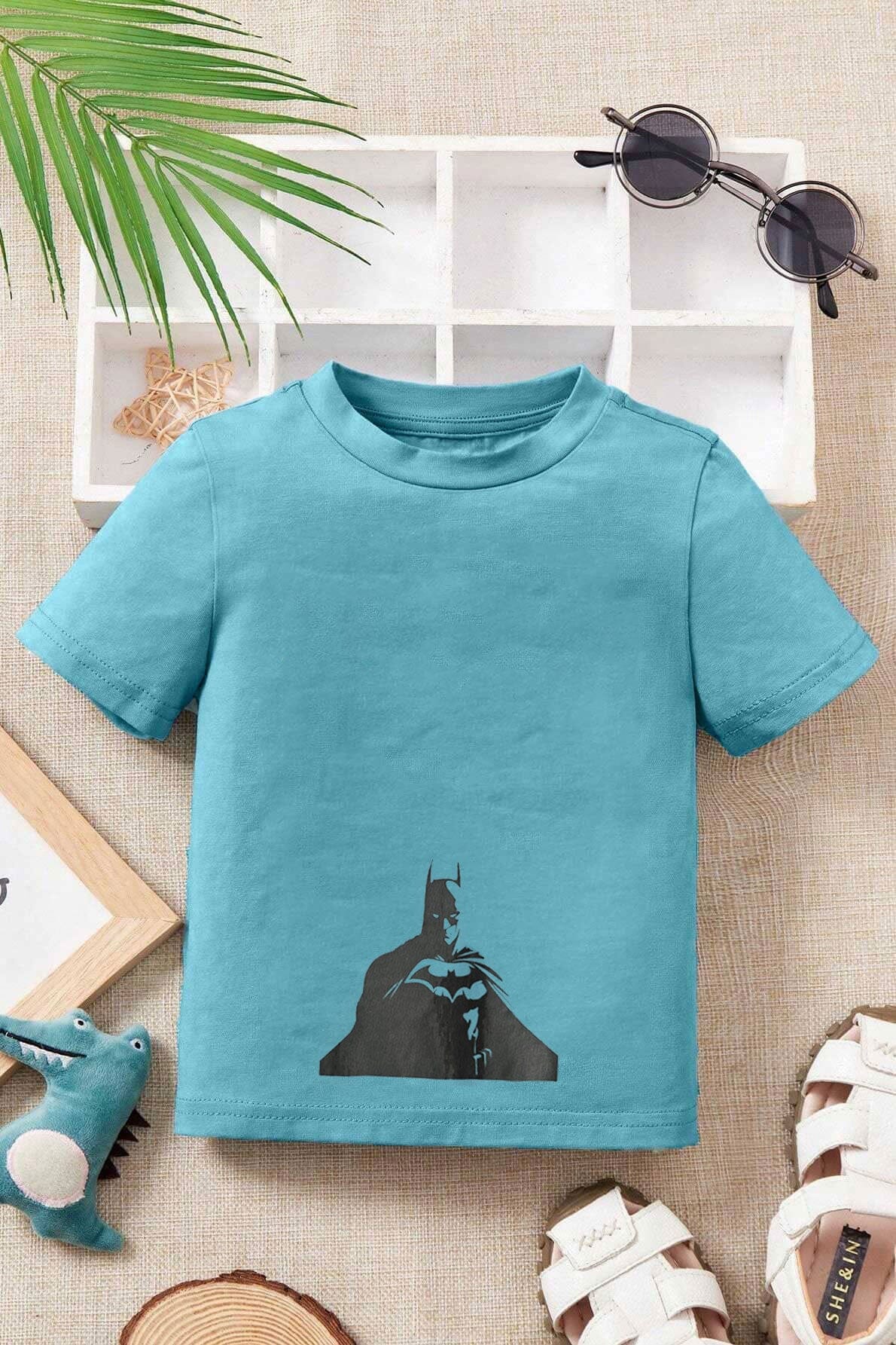 Polo Republica Boy's Batman Logo Printed Tee Shirt