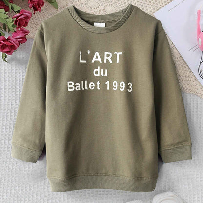 Kid's L Art Du Ballet Printed Minor Fault Terry Sweat Shirt Kid's Sweat Shirt SNR Light Olive 6-9 Months 