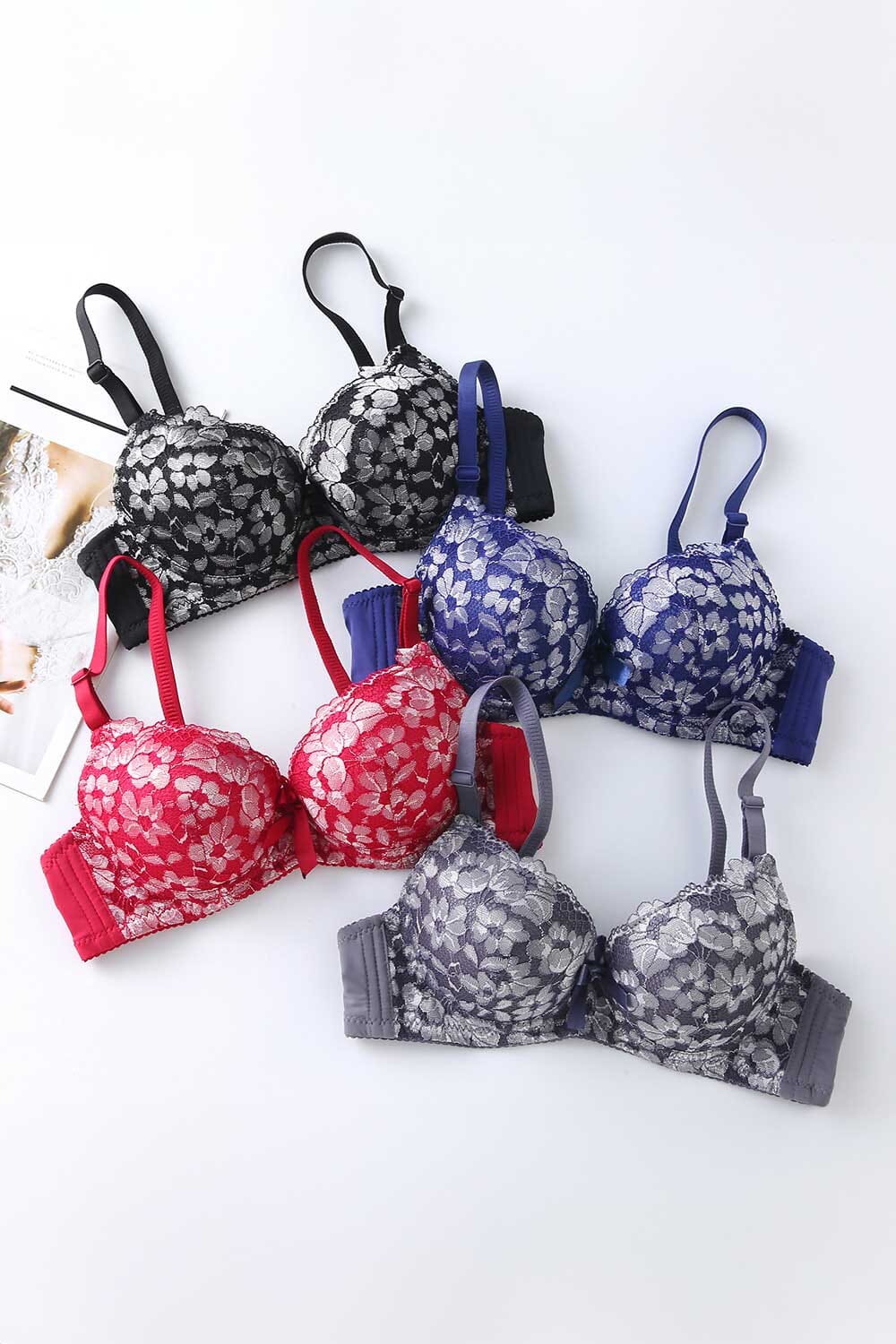 Suilifang Women's Floral Wired Padded Bra