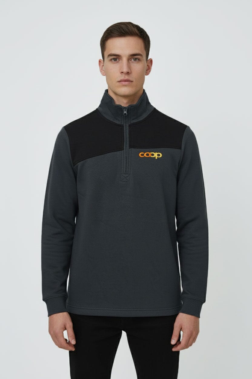 Cut Label Men's Embroidered Quarter Zipper Sweatshirt