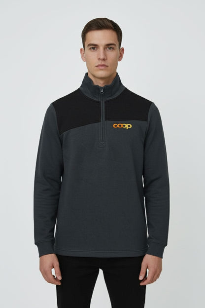 Cut Label Men's Embroidered Quarter Zipper Sweatshirt