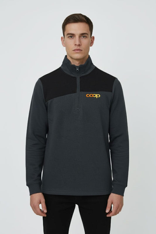 Cut Label Men's Embroidered Quarter Zipper Sweatshirt