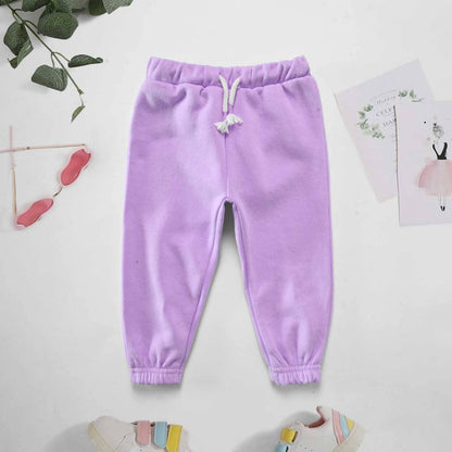 Lefties Kid's Solid Design Fleece Sweat Pants Boy's Sweat Pants Minhas Garments Lilac 3-6 Months 
