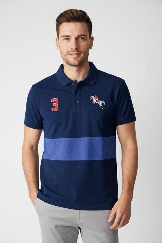 Polo Republica Men's Color-Block Embroidered Polo Shirt