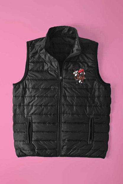 Men's Double Pony Embroidered Body Warmer Puffer Gilet