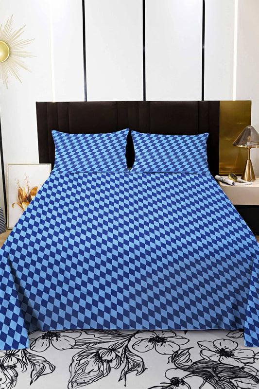 Polo Republica Tiles Printed Premium Collection 3 Piece Double Bed Sheet Bed Sheet Fiza 