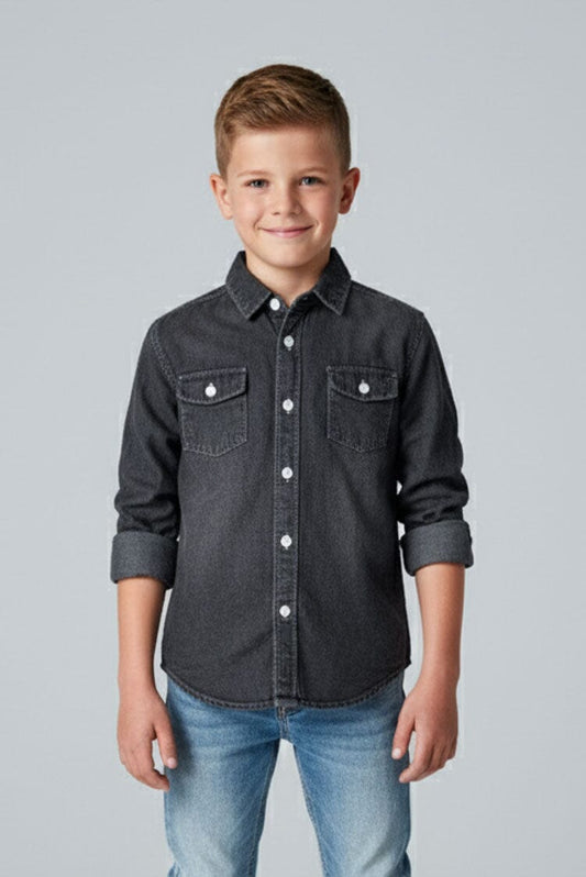 Styles Republic Boy's Accent Denim Casual Shirt