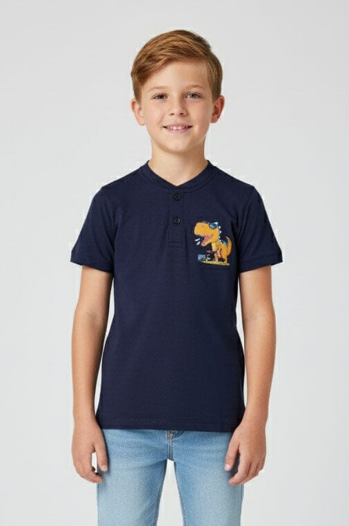 Styles Republic Boy's Dino Henley Tee Shirt