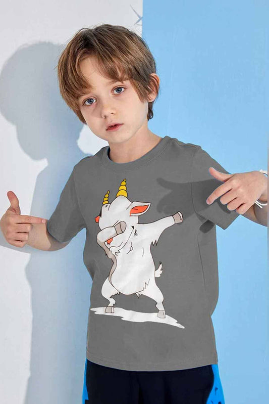 Poler Kid's AquaGoat Printed Crew Neck Tee Shirt