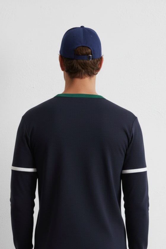 Men's Contrast Neck Striped Minor Fault Tee Shirt