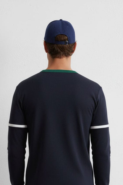 Men's Contrast Neck Striped Minor Fault Tee Shirt