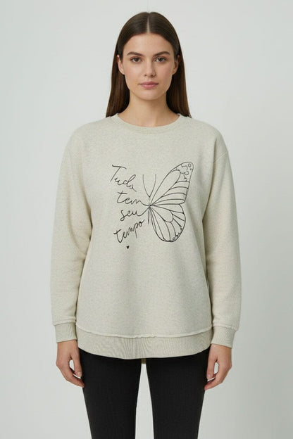 L.A.T Women's Butterfly High Low Hem Sweatshirt