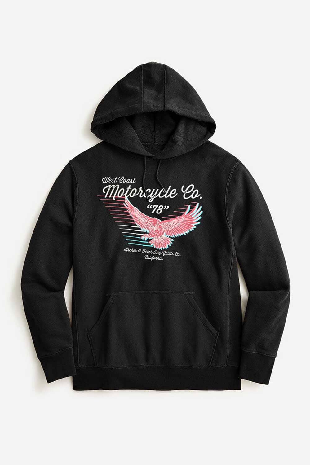 Archer & Finch Men's West Coast Printed Fleece Pullover Hoodie