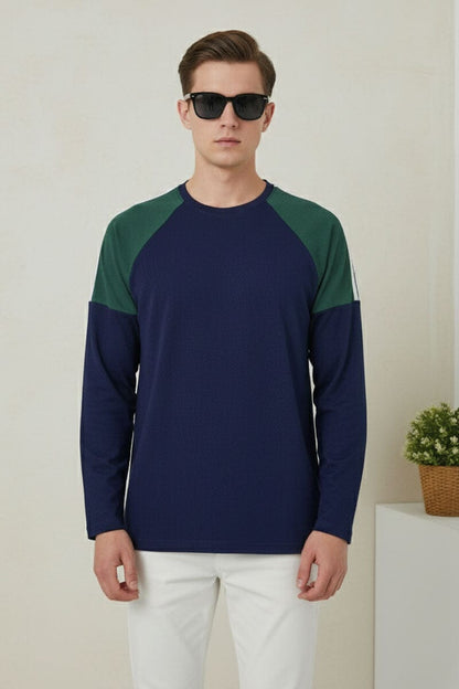 Men's Color Block Raglan Sleeve Tee Shirt