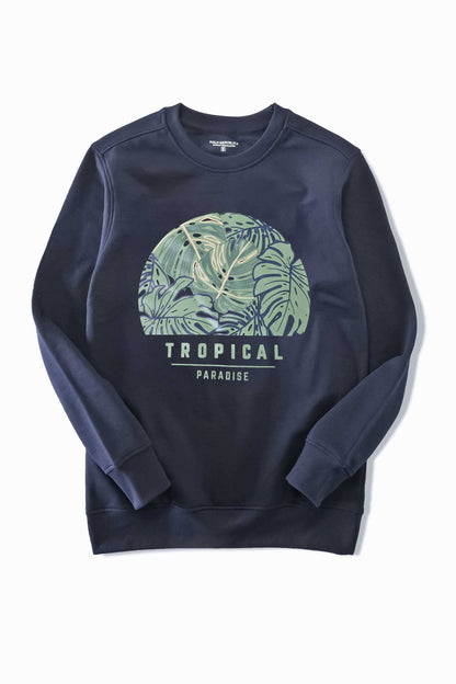 Polo Republica Men's Tropical Paradise Printed Fleece Sweat Shirt