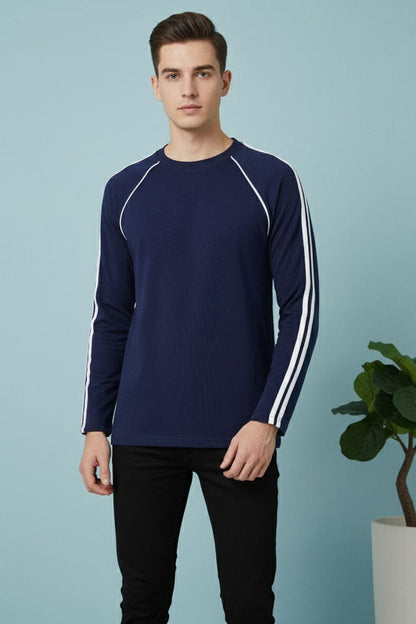 Men's Striped Raglan Sleeve Tee Shirt