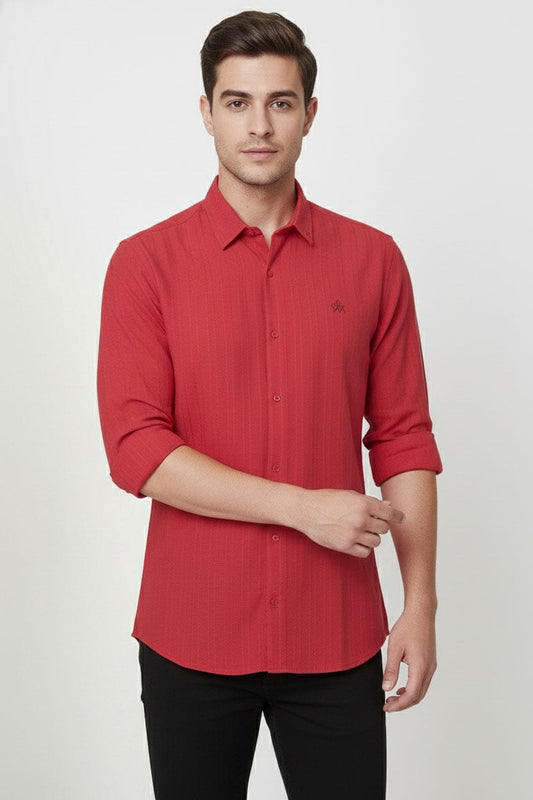 2 Much Men's Embroidered Casual Shirt