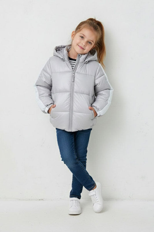 Girl's Glossy Hooded Puffer Jacket
