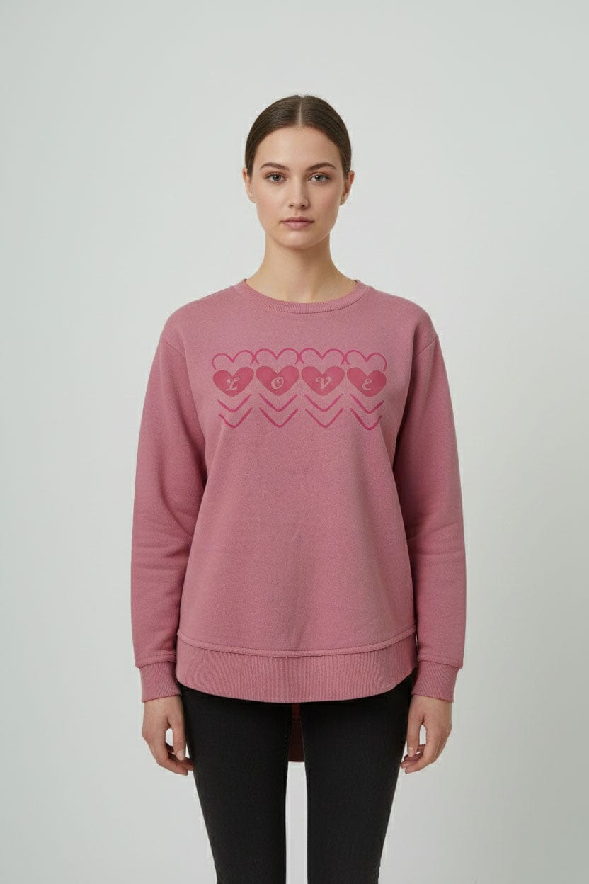 L.A.T Women's Love High Low Hem Sweatshirt