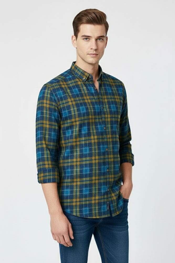 Scanners Men's Plaid Casual Shirt