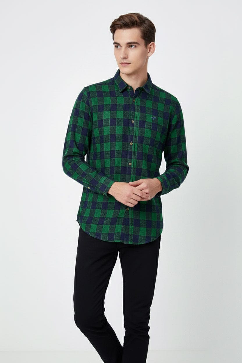 Scanners Men's Plaid Check Casual Shirt
