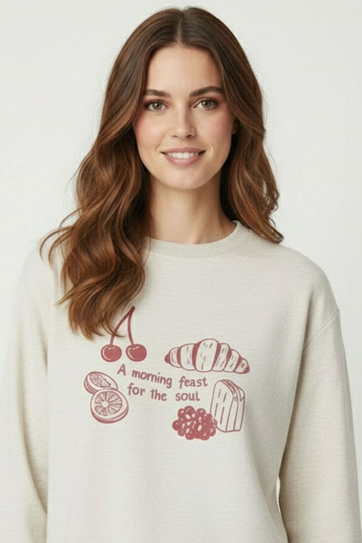 L.A.T Women's Printed High Low Hem Minor Fault Sweat Shirt
