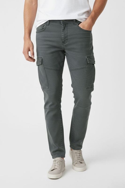 D&Co Men's Slim Fit Premium Cargo Denim