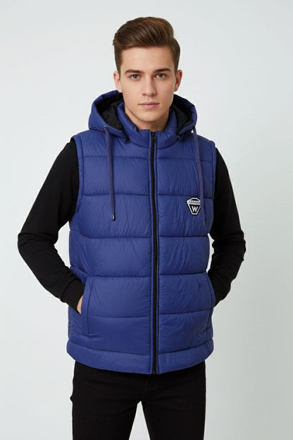 Men's Fashion Detachable Hood Puffer Gilet