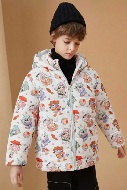 Olive Outfits Kid's Andy Hooded Puffer Jacket