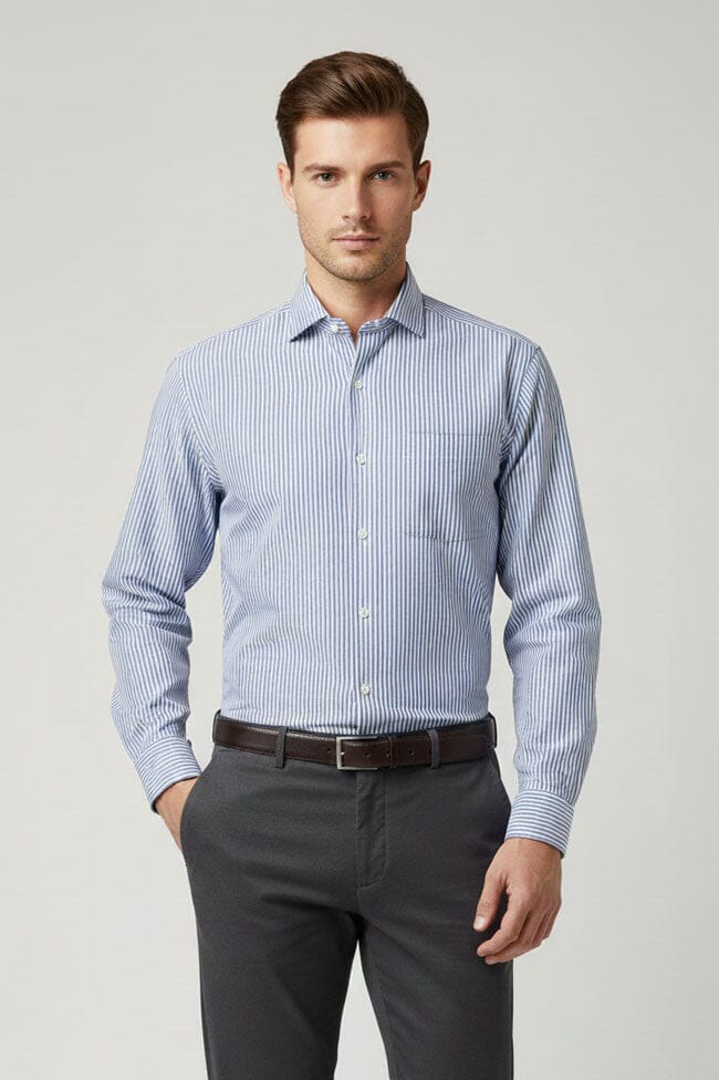 Eternity Men's Striped Slim Fit Formal Shirt