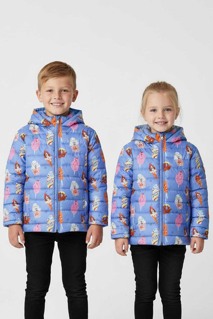 Olive Outfits Kid's Lightweight Hooded Puffer Jacket