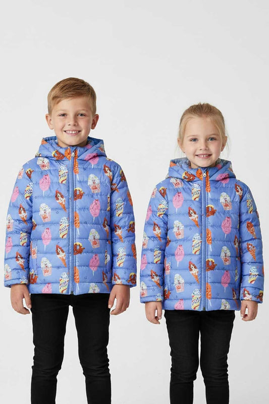 Olive Outfits Kid's Lightweight Hooded Puffer Jacket