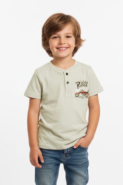 Styles Republic Boy's Wild Rider Henley Tee Shirt