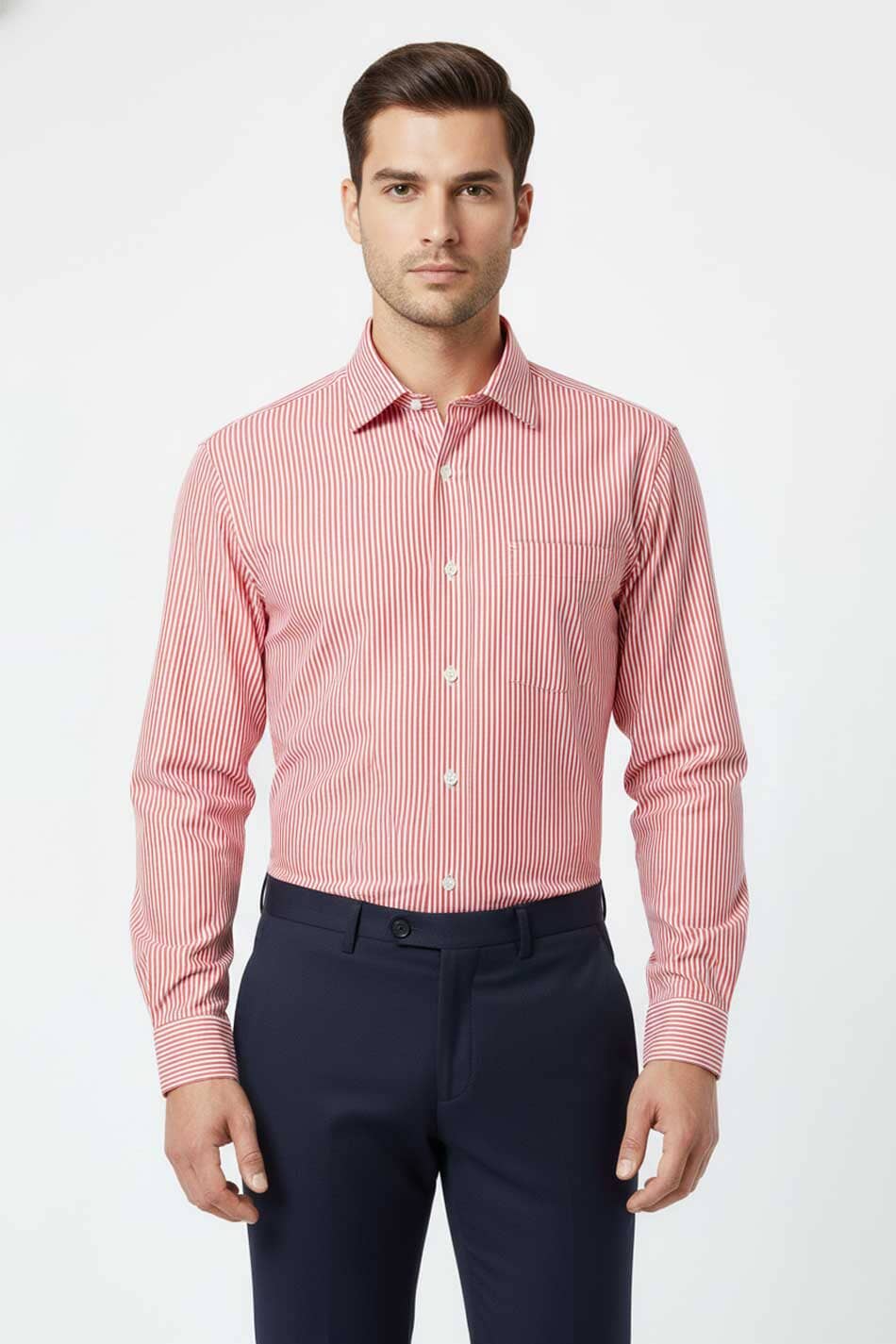Eternity Men's Slim Fit Thin Striped Formal Shirt