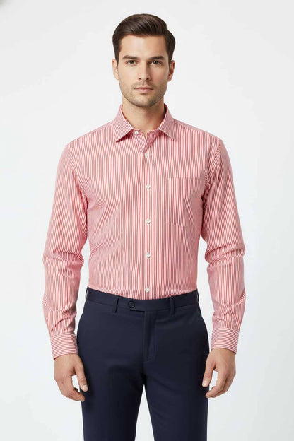 Eternity Men's Slim Fit Thin Striped Formal Shirt