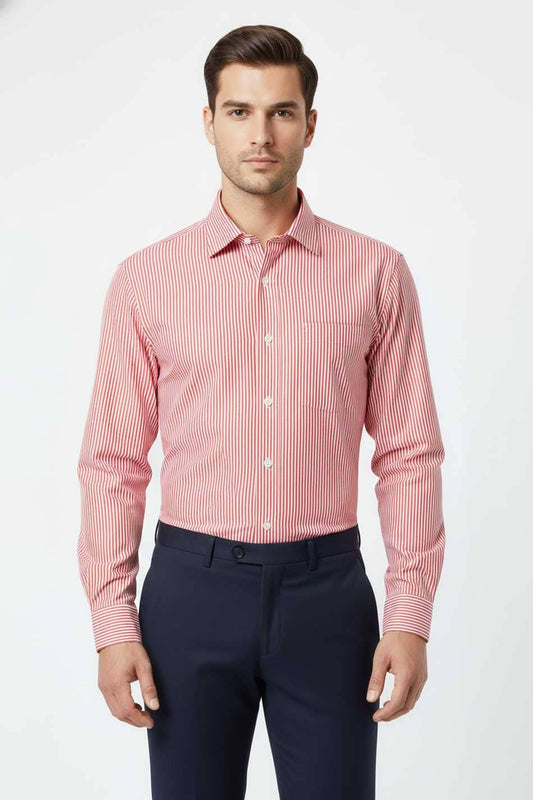 Eternity Men's Slim Fit Thin Striped Formal Shirt