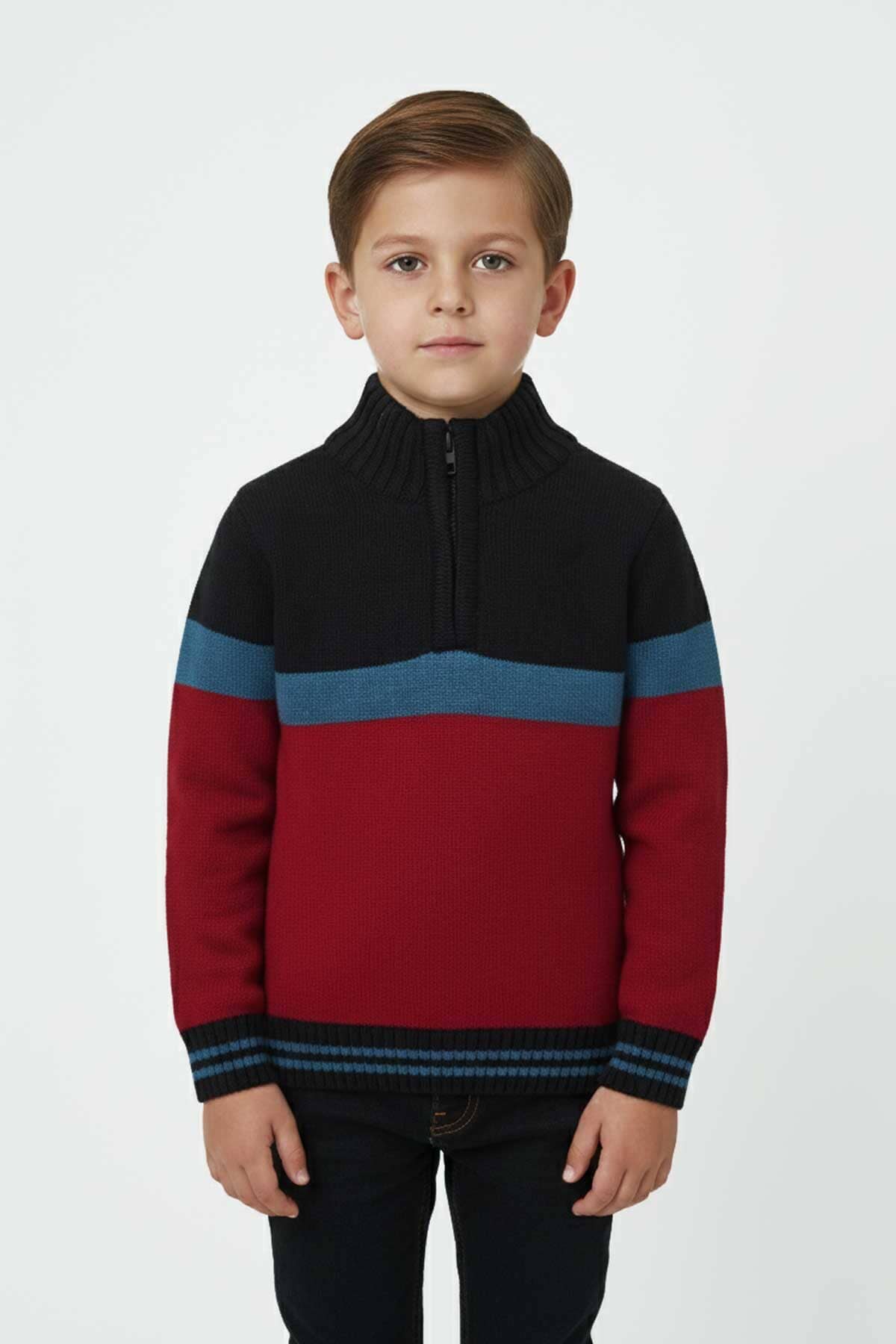 Yes Mom Boy's Broome Quarter Zipper Knitted Sweater