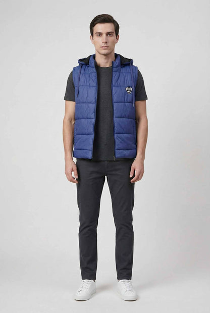 Men's Fashion Detachable Hood Puffer Gilet